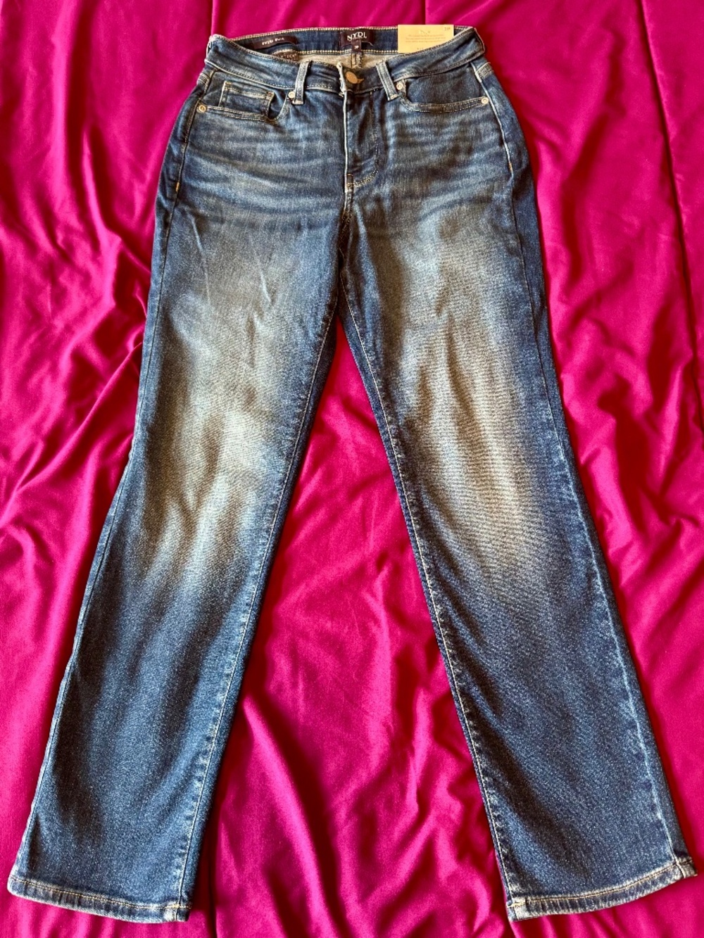 NYDJ NWT Sheri Slim Straight Leg Lift Tuck Jeans Opera Blue 2P